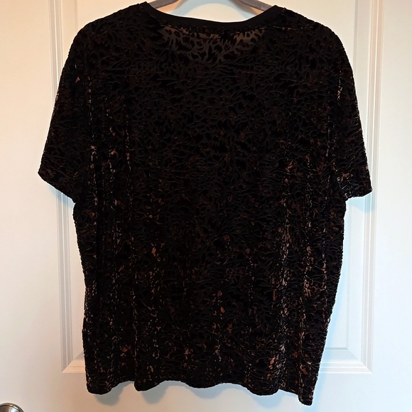 We the Free Teddy Burnt Out Velvet Tee in Black and Brown Sz XS - Picture 7 of 8